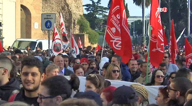 Митинг в Италии
