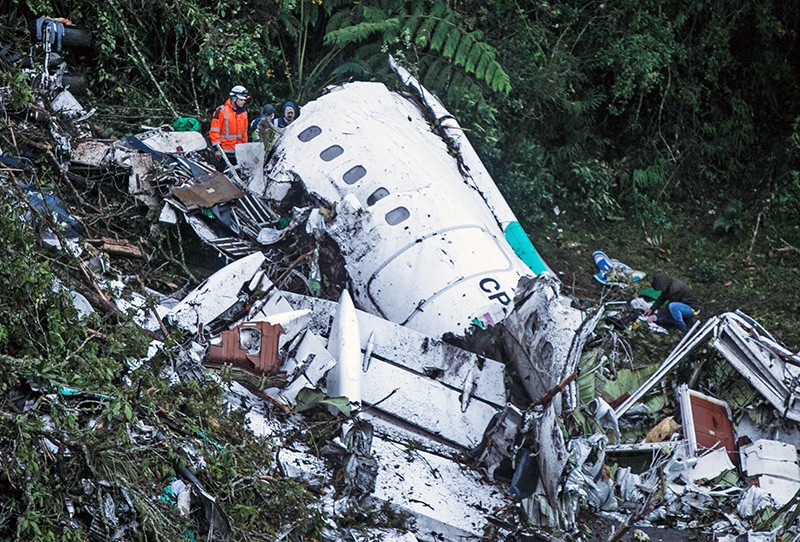 Место крушения самолета в Колумбии
