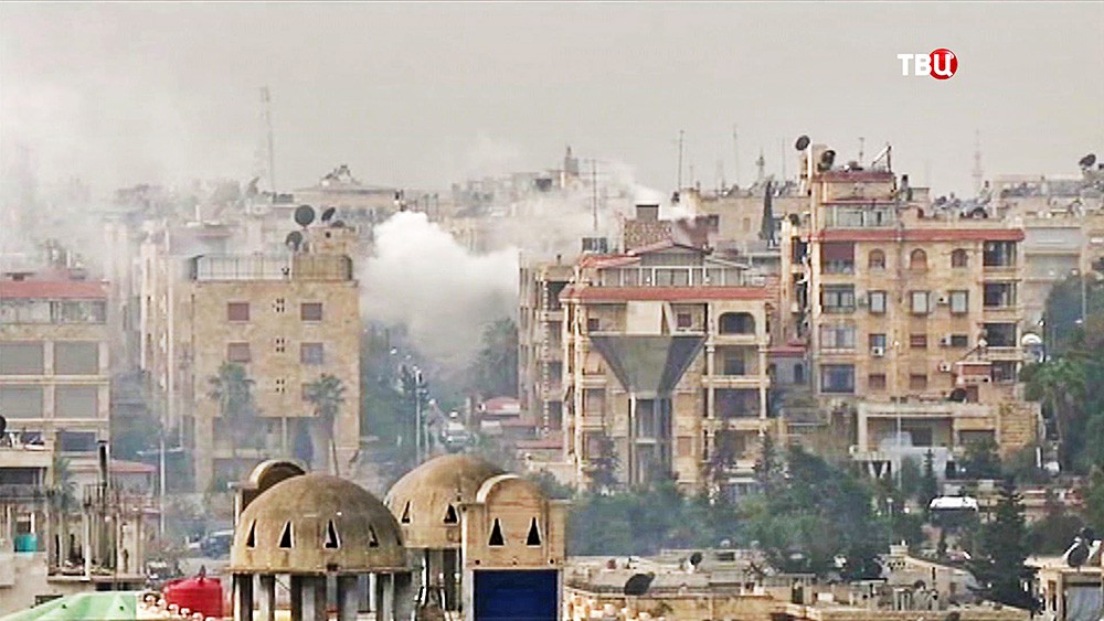 Обстрел жилых кварталов в Алеппо
