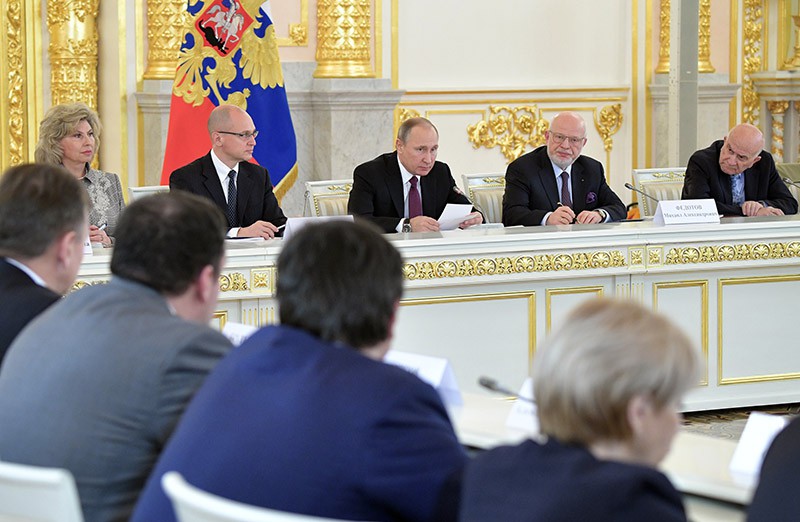 Президент РФ Владимир Путин во время заседания Совета по развитию гражданского общества и правам человека