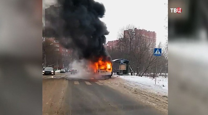 Возгорание маршрутного микроавтобуса 