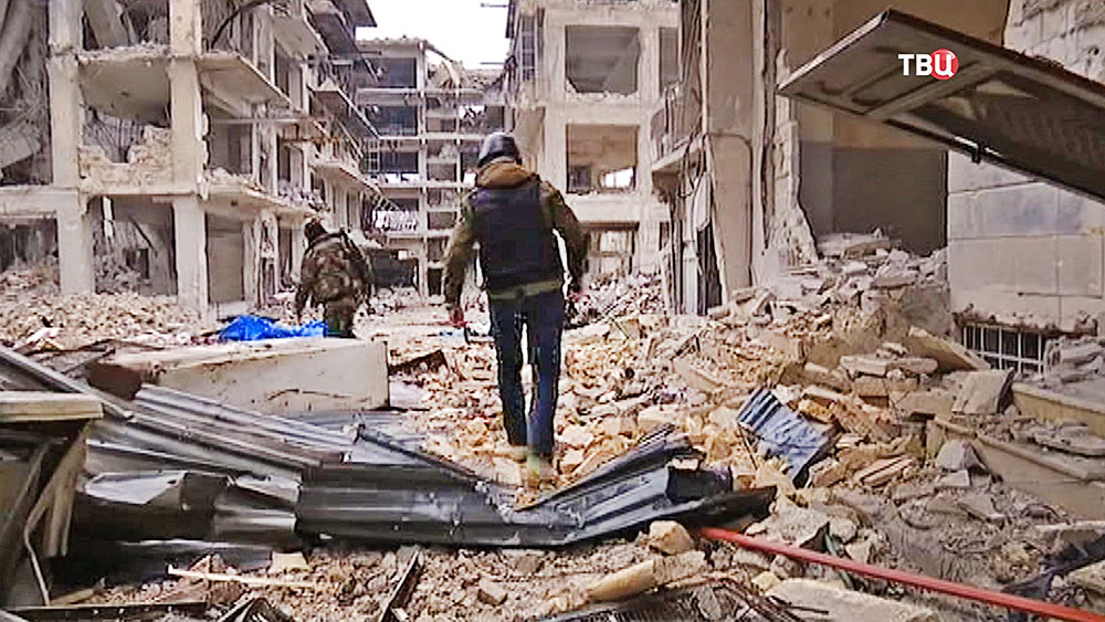 Последствия боевых действий в Алеппо. Сирия