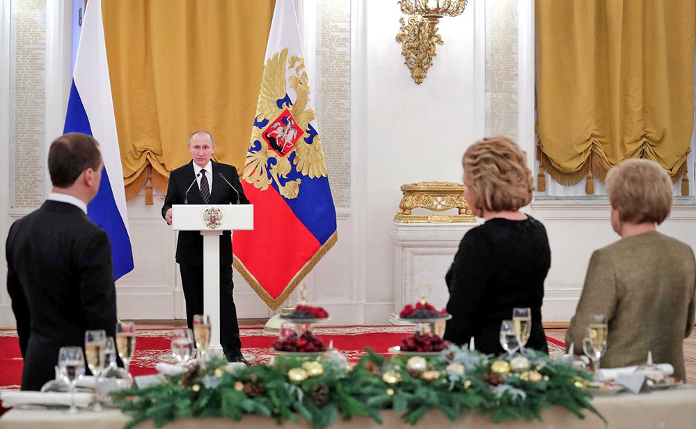 Владимир Путин на праздничном приеме в Кремле
