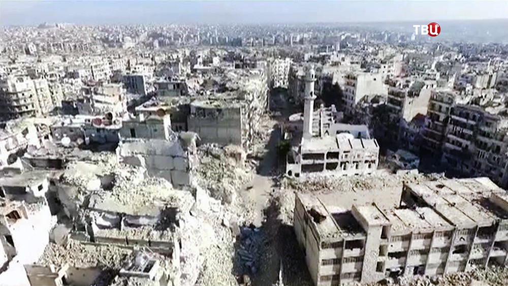 Последствия военных действий в Сирийском городе Алеппо