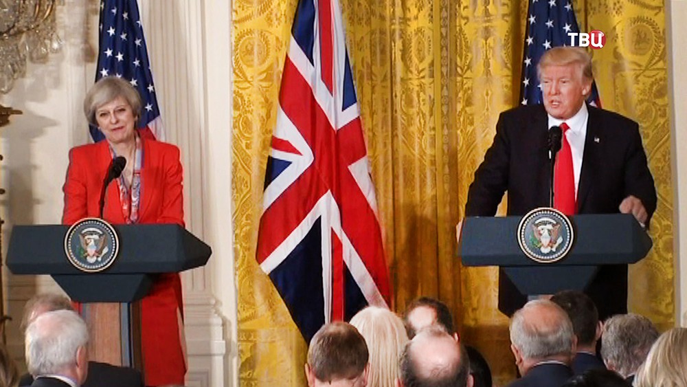 Премьер-министр Великобритании Тереза Мэй и президент США Дональд Трамп