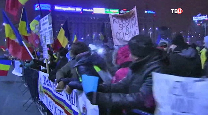 Антиправительственные протесты в Румынии