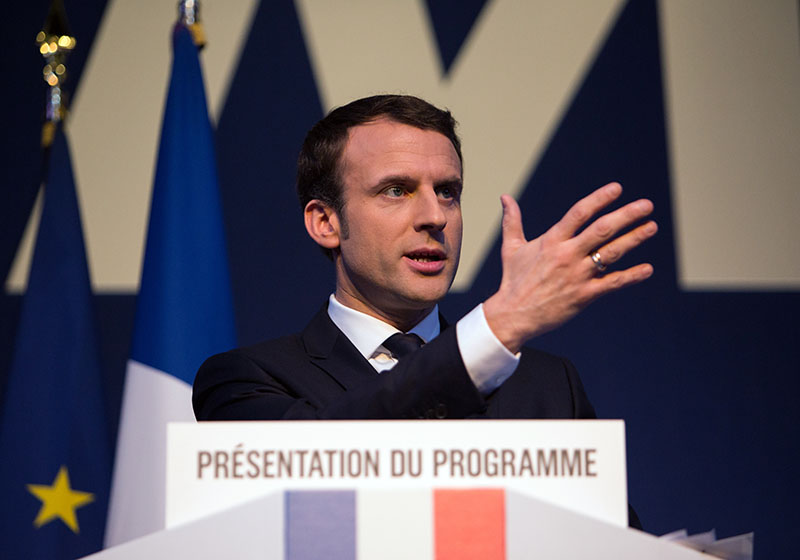 Кандидат в президенты Франции, лидер движения "En Marche" Эммануэль Макрон 