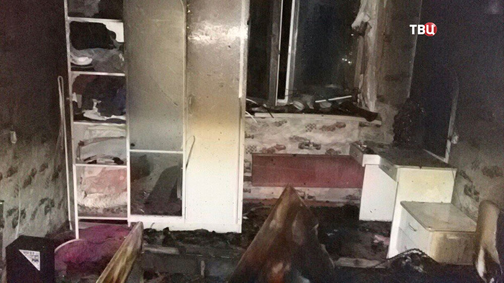 Квартира после пожара в доме в городе Ак-Довурак