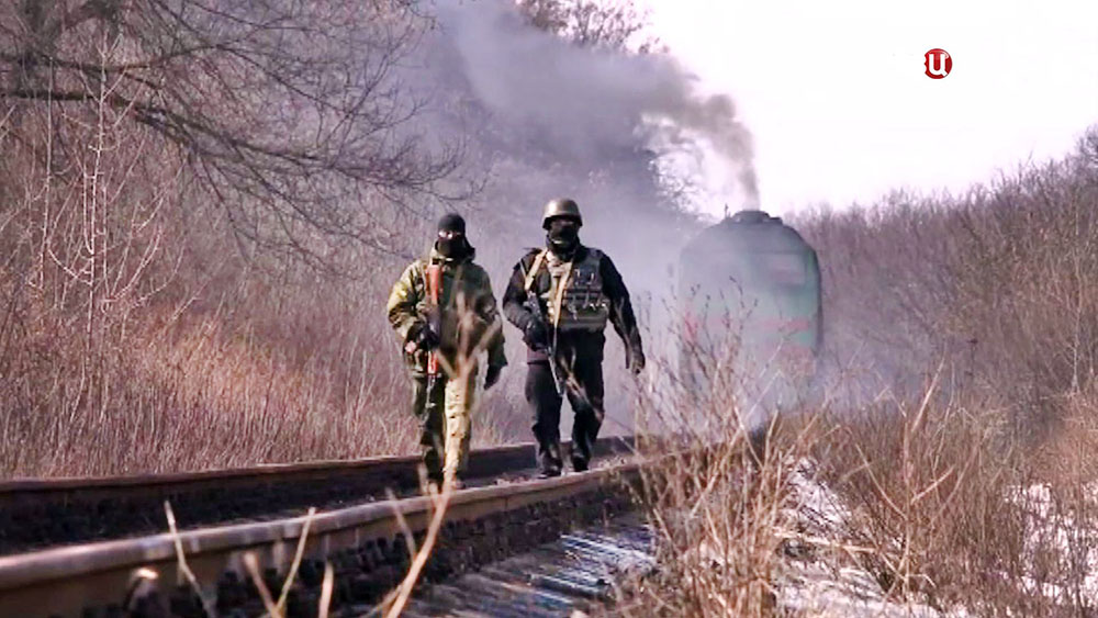 Блокада железной дороги в Донбассе