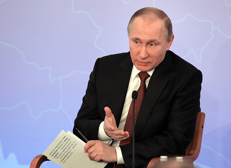Президент России Владимир Путин на пленарном заседании съезда Российского союза промышленников и предпринимателей