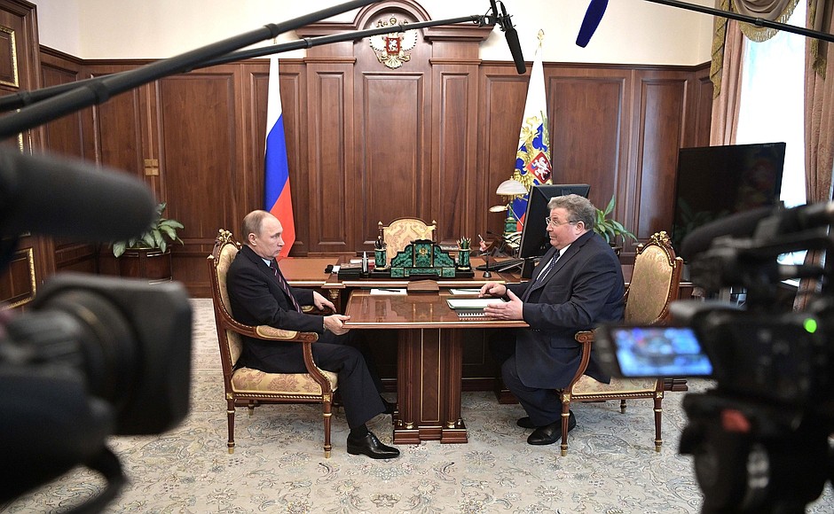 Президент России Владимир Путин и глава Мордовии Владимир Волков