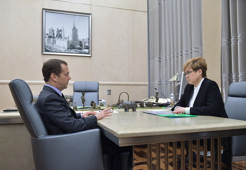 Председатель правительства России Дмитрий Медведев и губернатор Забайкальского края Наталья Жданова
