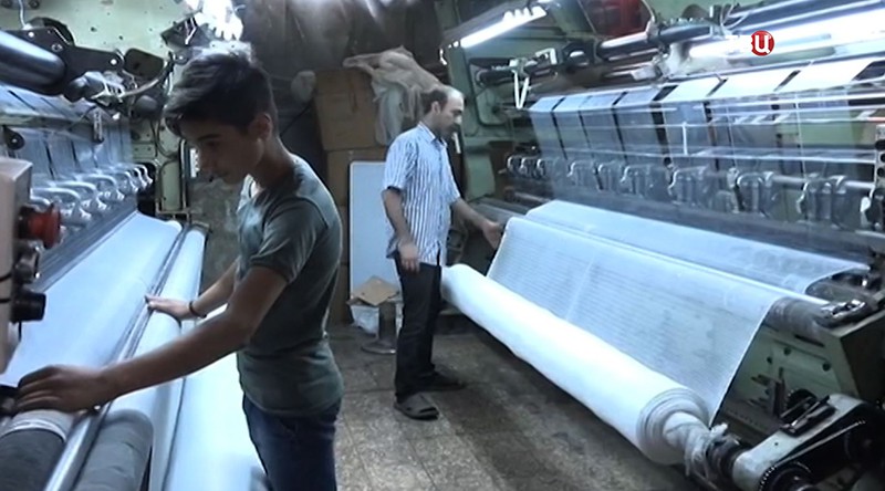 Цех по производству ткани в Восточном Алеппо