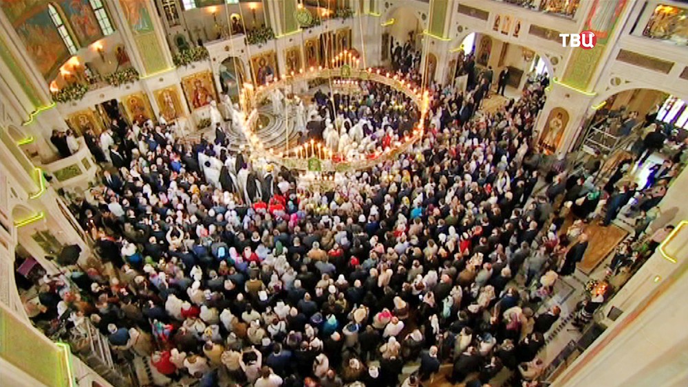 Церемония освящения нового храма Воскресения Христова и Новомучеников и Исповедников Церкви Русской