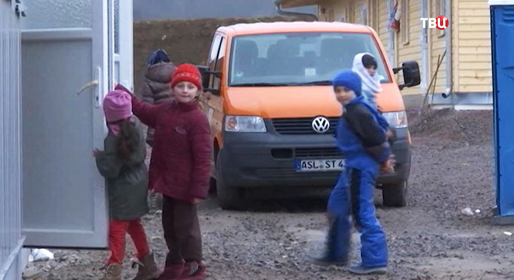 Дети в лагере для беженцев в Германии 