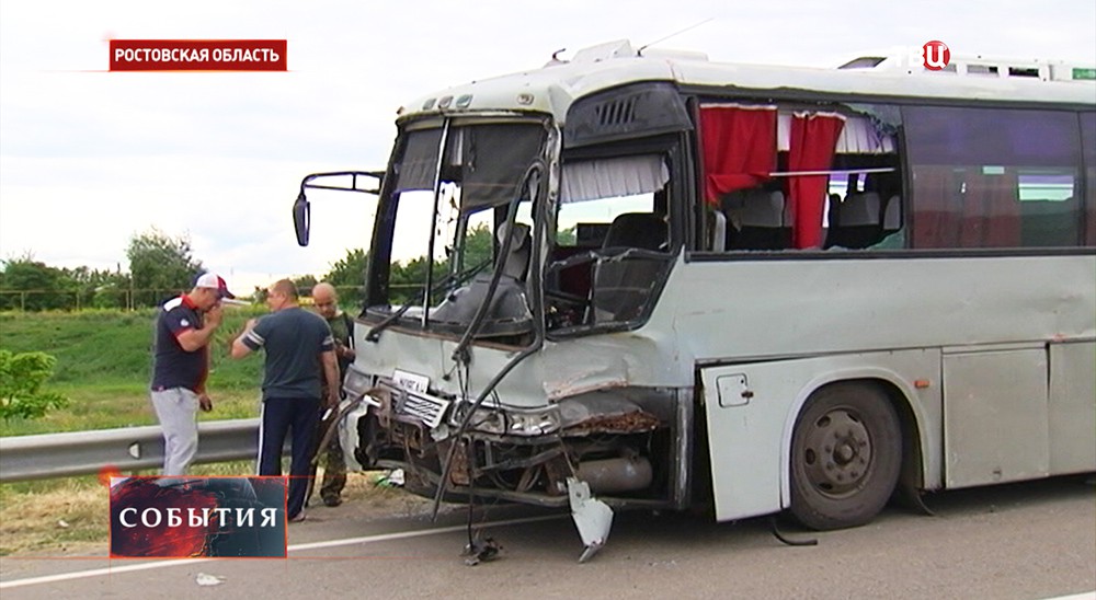 ДТП с участием двух автобусов в Ростовской области  