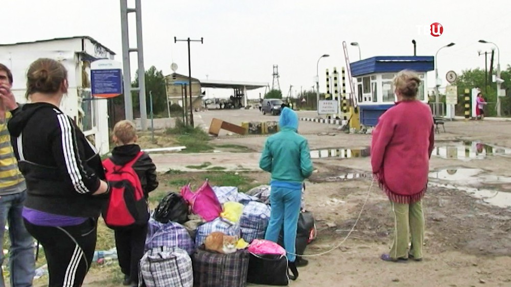 Жители Украины на границе
