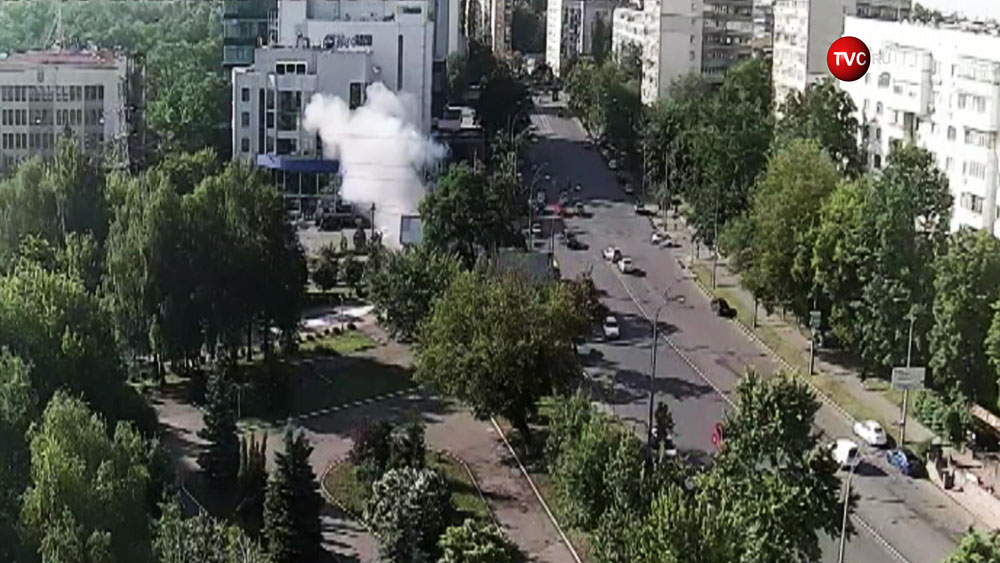 Момент взрыва автомобиля в Киеве