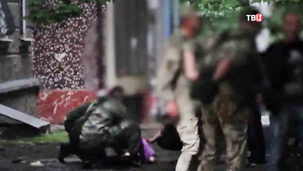 Последствия взрыва в Луганске