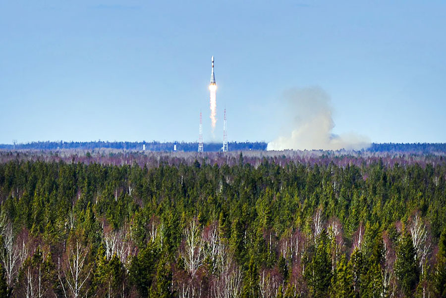 Запуск ракеты "Союз-2" с космодрома "Плесецк"