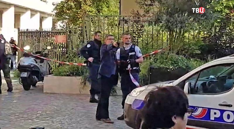 Полиция на месте происшествия во Франции