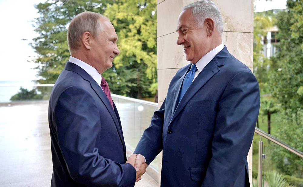 Президент России Владимир Путин и премьер-министр Израиля Биньямин Нетаньяху  