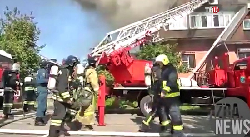 Пожар в доме престарелых в Красноярске