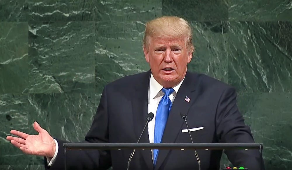 Президент США Дональд Трамп выступает в ООН