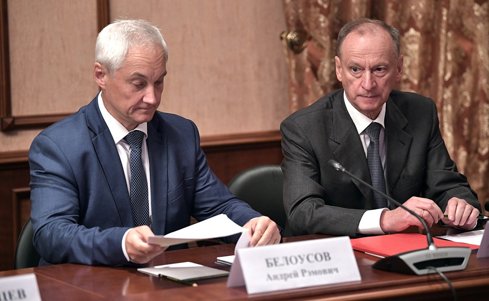 Помощник Президента Андрей Белоусов и Секретарь Совета Безопасности Николай Патрушев