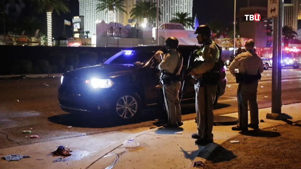 Полиция США на месте происшествия в Лас-Вегасе