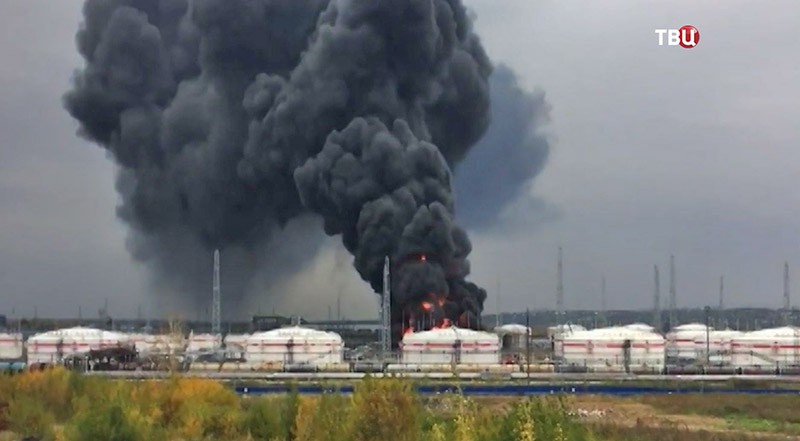 Пожар на НПЗ в Нижегородской области