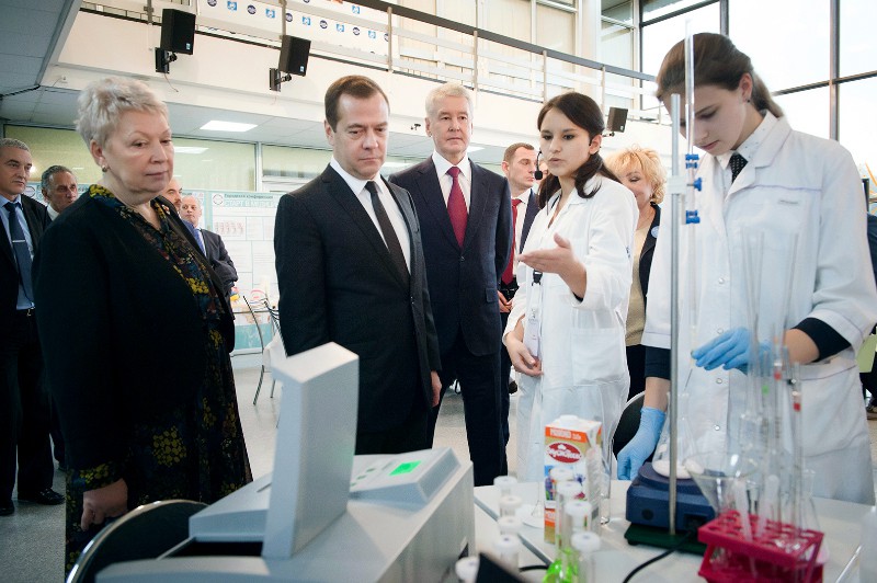 Дмитрий Медведев и Сергей Собянин посетили образовательный комплекс "Воробьёвы горы"