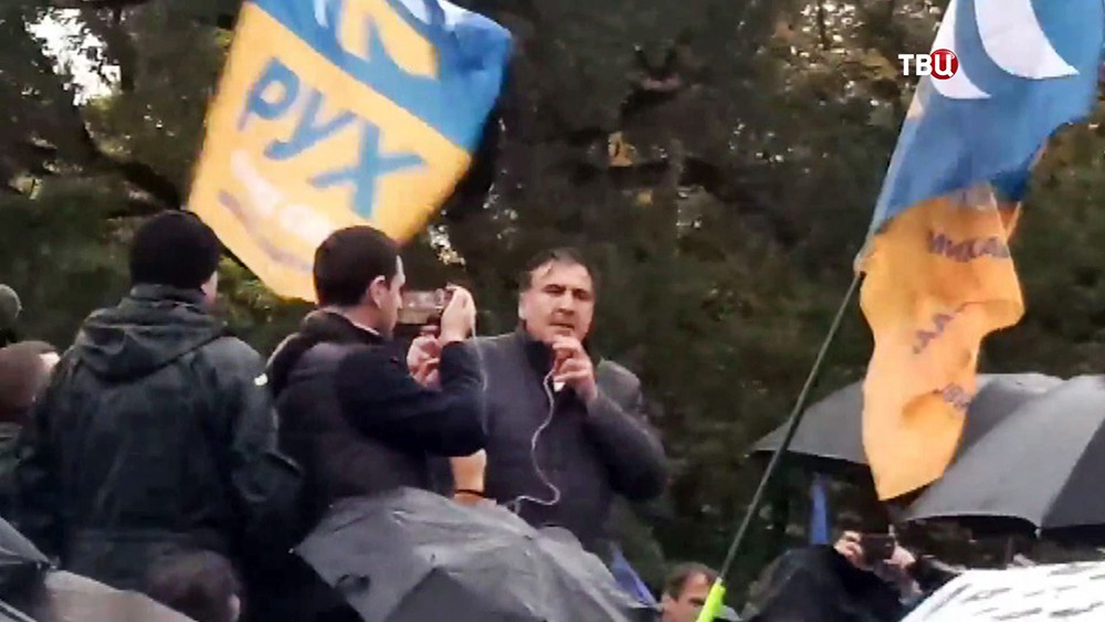 Михаил Саакашвили на митинге