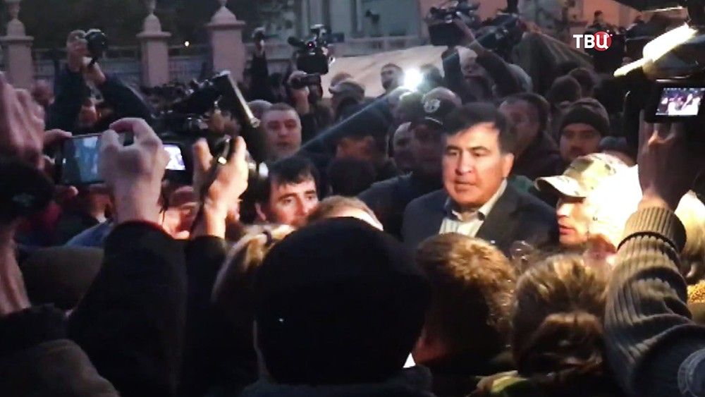 Михаил Саакашвили на митинге