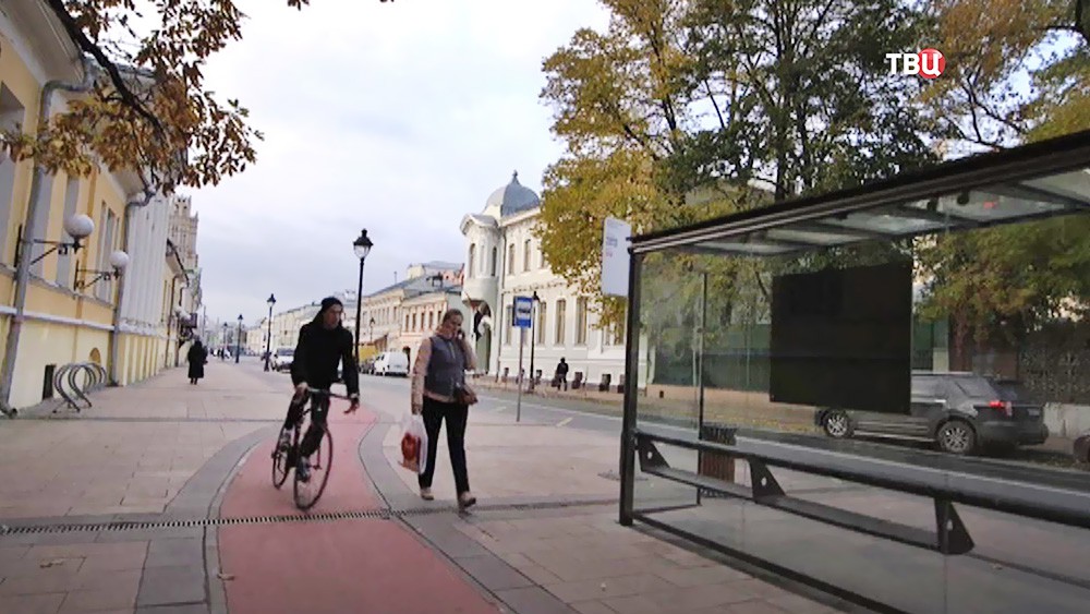 Велодорожка в центре Москвы