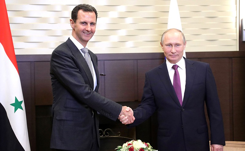 Президент России Владимир Путин с Президентом Сирии Башаром Асадом