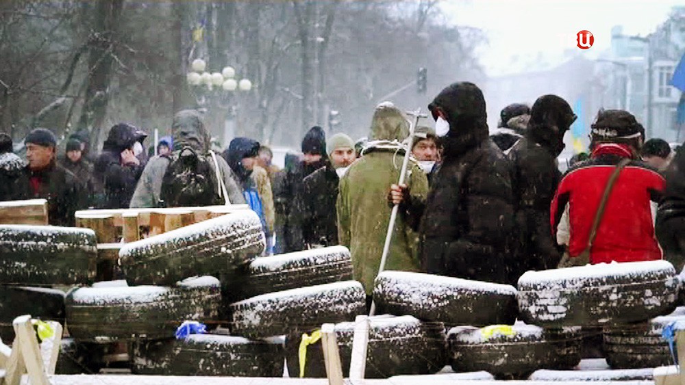 Баррикады протестующих в Киеве