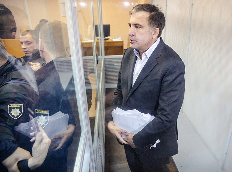 Михаил Саакашвили во время судебного процесса по избранию ему меры пресечения