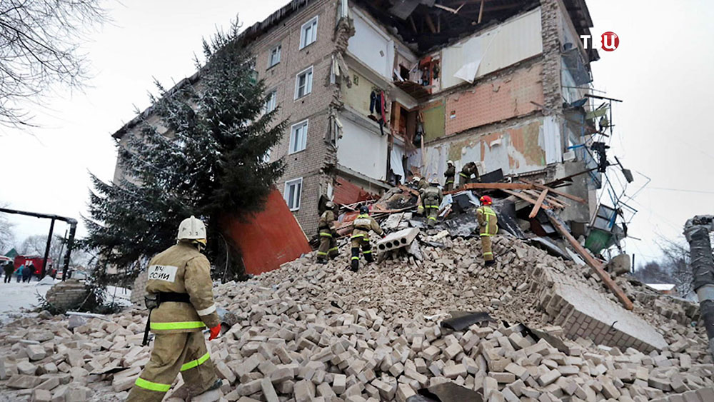 Обрушение дома в городе Юрьевец Ивановской области