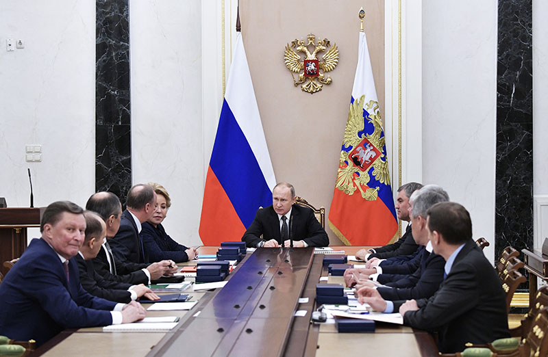 Владимир Путин проводит заседание Совбеза России 