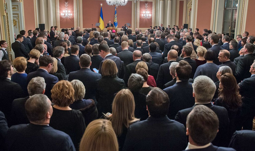 Президент Украины Пётр Порошенко на встрече с иностранными дипломатами