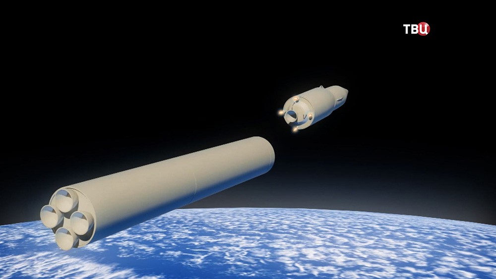 3D-модель стратегического ракетного комплекса на орбите Земли