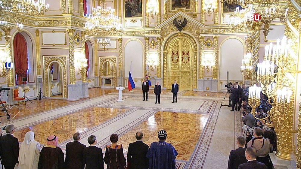 Владимир Путин на церемонии вручения верительных грамот у послов иностранных государств