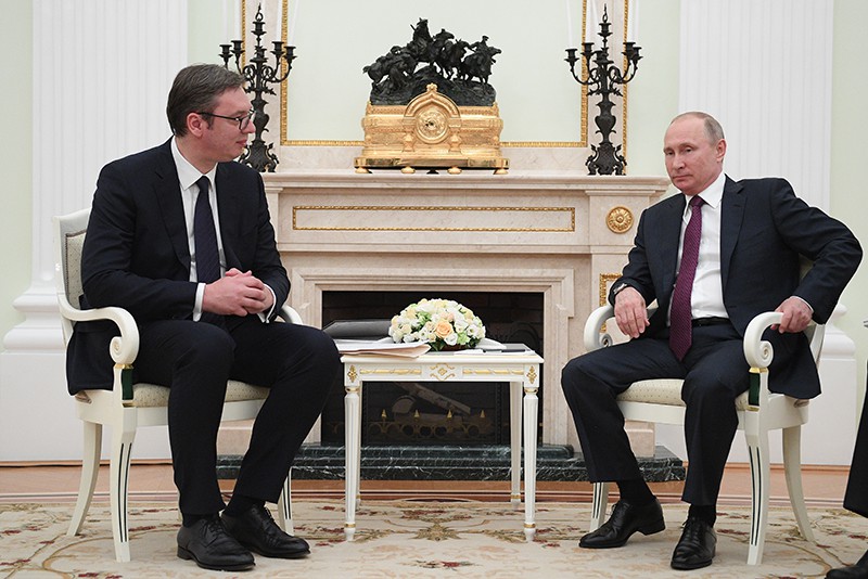 Президент России Владимир Путин и президент республики Сербии Александр Вучич