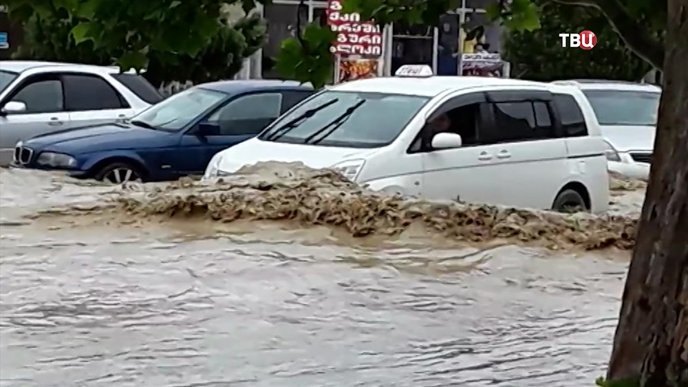 Наводнение в городе Рустави, Грузия