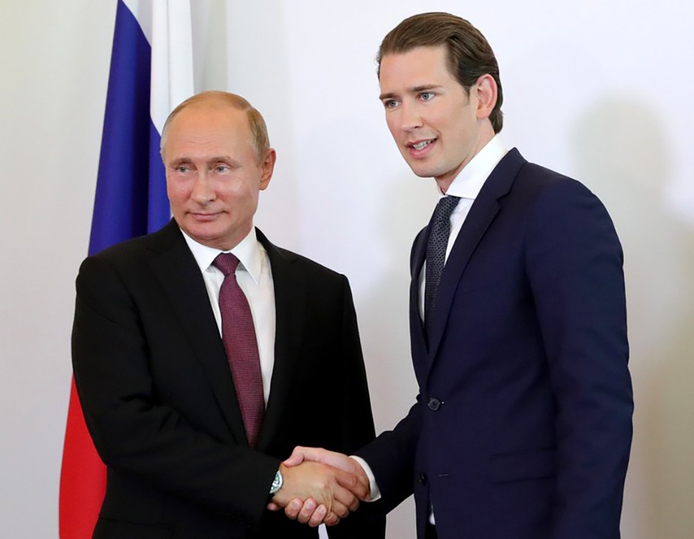 Президент России Владимир Путин и федеральный канцлер Австрии Себастьян Курц
