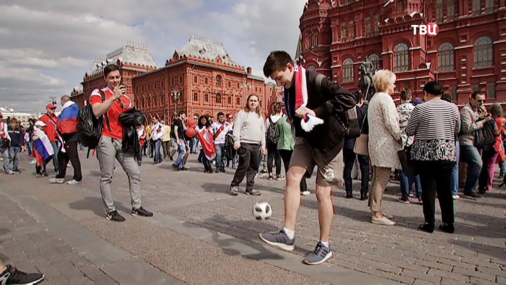 Болельщики в центре Москвы