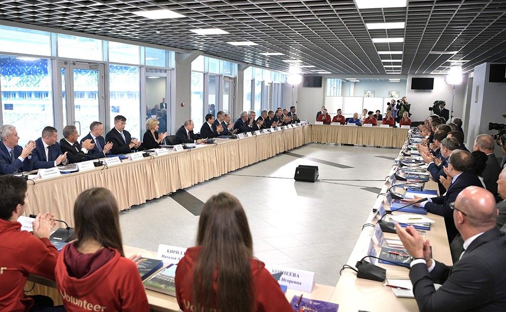 Совместное заседание Совета по развитию физической культуры и спорта и Наблюдательного совета Оргкомитета "Россия-2018"