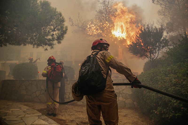 Лесные пожары в Греции 