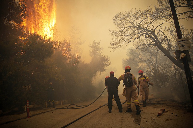 Лесные пожары в Греции 